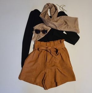 Linen High Waist Shorts